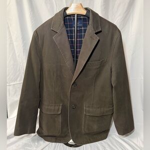 Brooks Brothers 346 Cotton Blazer Jacket Olive Green Plaid Lined Medium